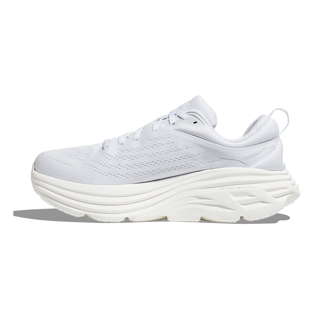 HOKA Bondi 8 - White - White Men's Shoes