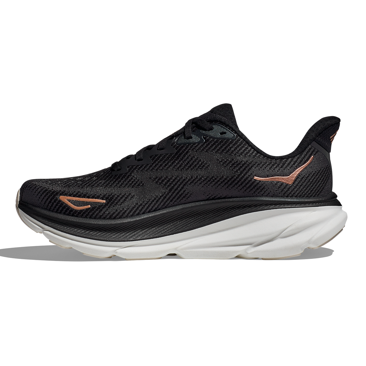 HOKA Clifton 9 - Black - Rose Gold Women's Running Shoes