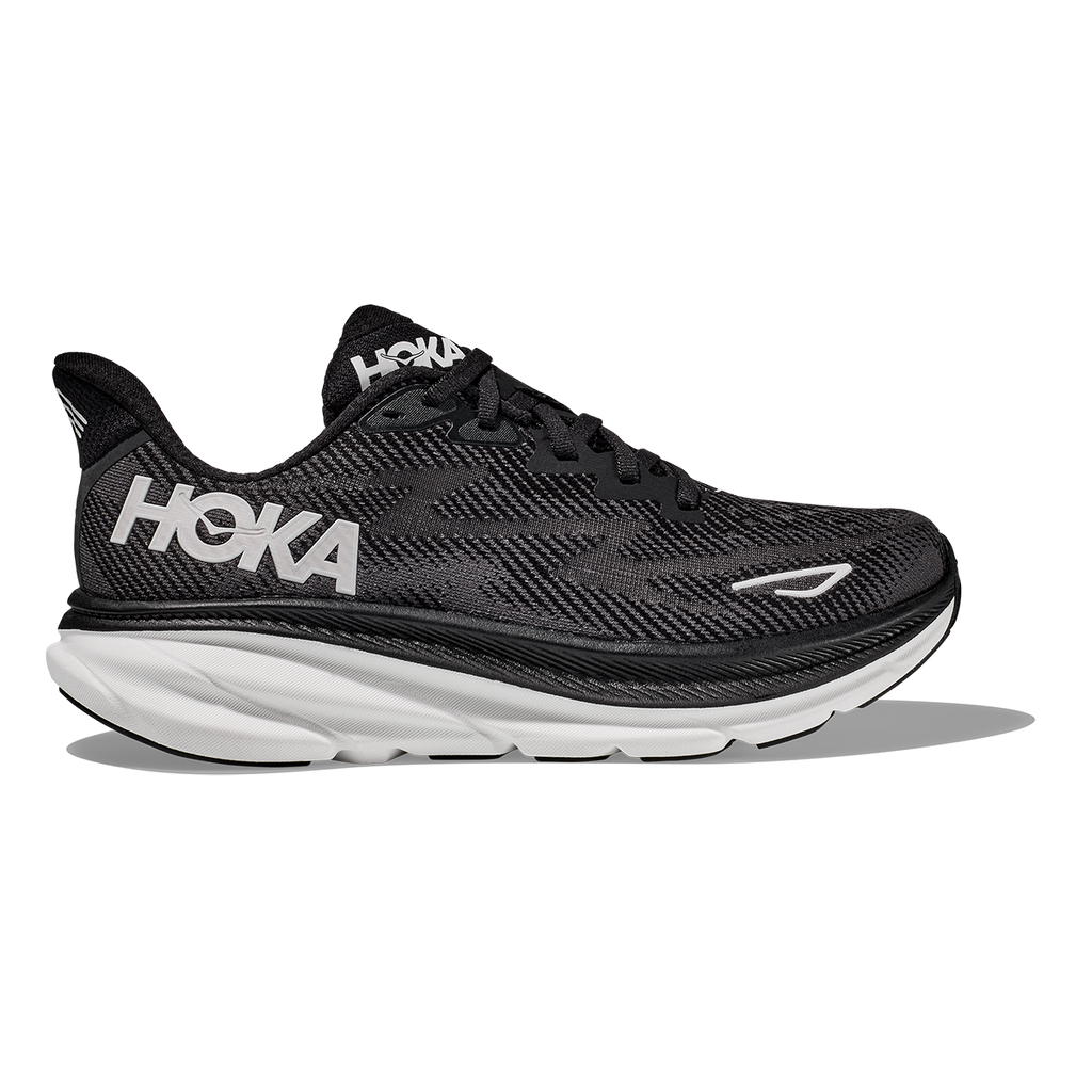 HOKA Clifton 9 - Black - White Women's Running Shoes