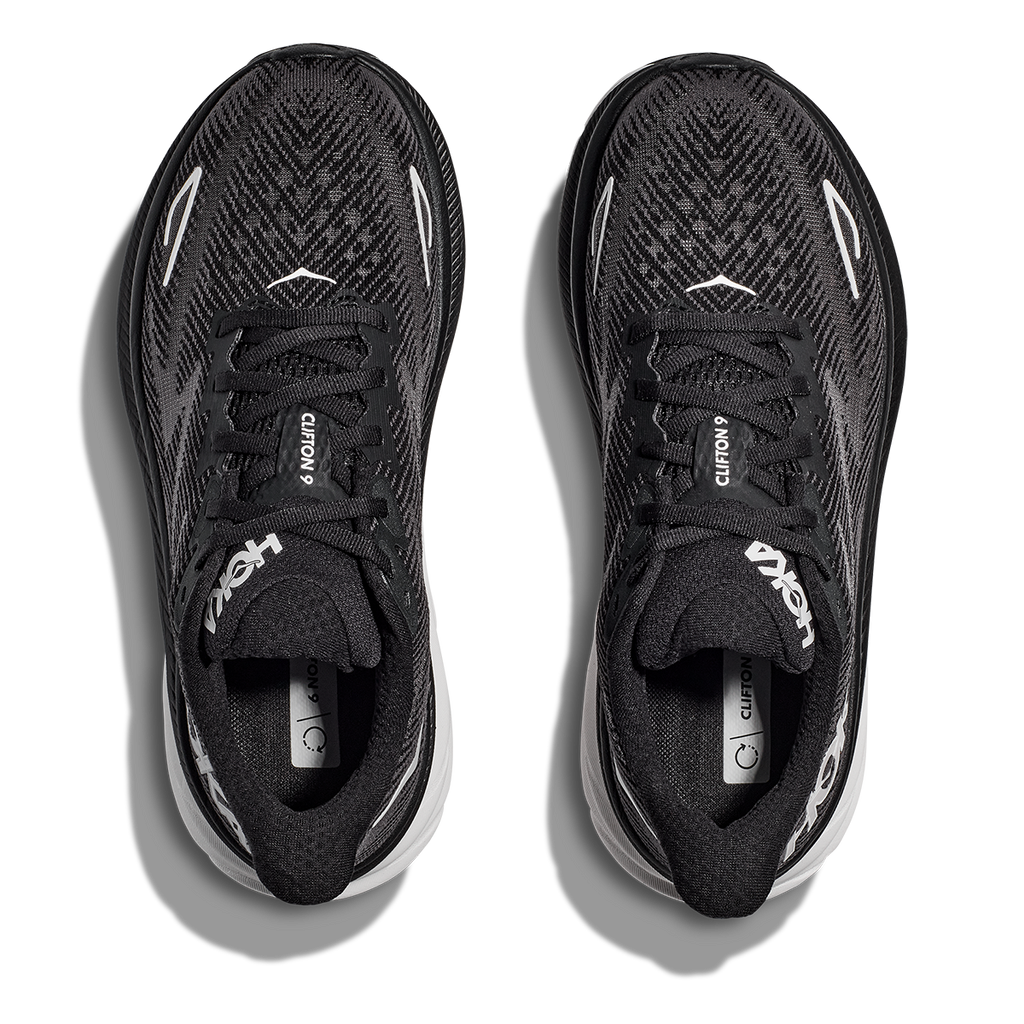 HOKA Clifton 9 - Black - White Women's Running Shoes