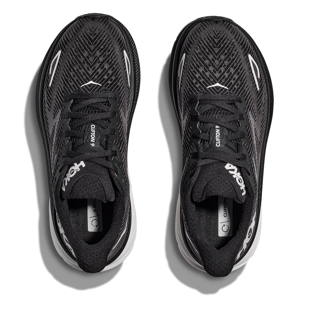 HOKA Clifton 9 - Black - White Women's Running Shoes
